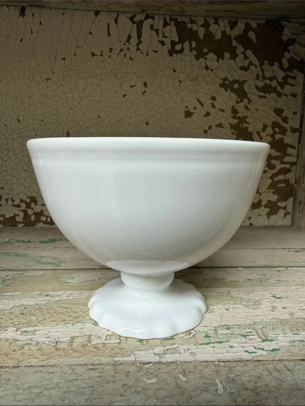 🌿Classic White Pedestal Ceramic Dessert Bowls - Set of 2